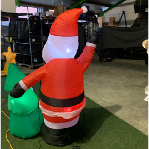Opblaasfiguur - Kerstman met kerstboom