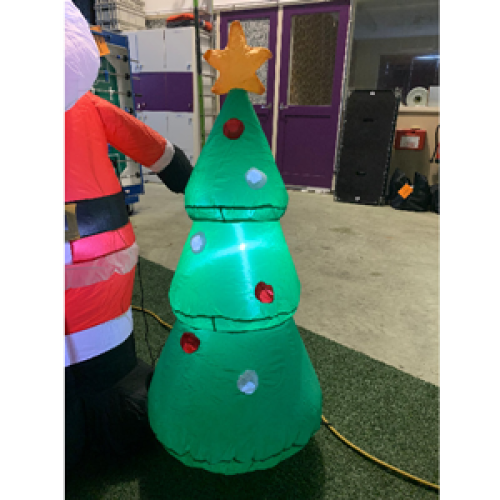 Opblaasfiguur - Kerstman met kerstboom