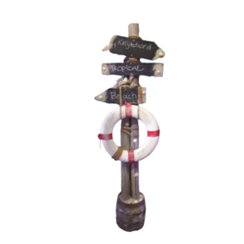 Beach decoratie paal (met krijtbord)