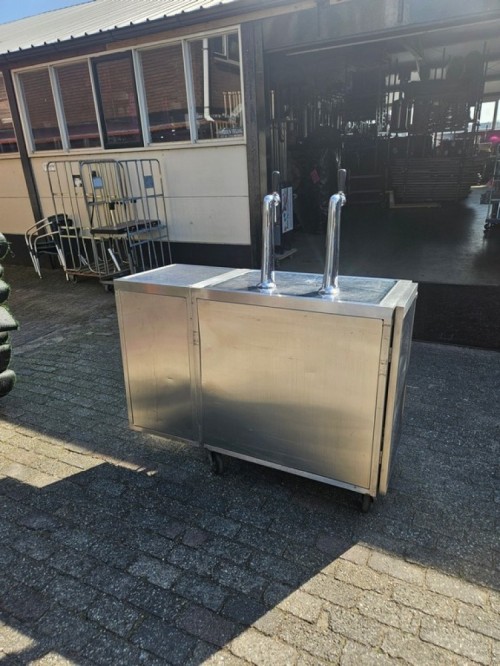 Dubbele biertap RVS (uitklapbaar)