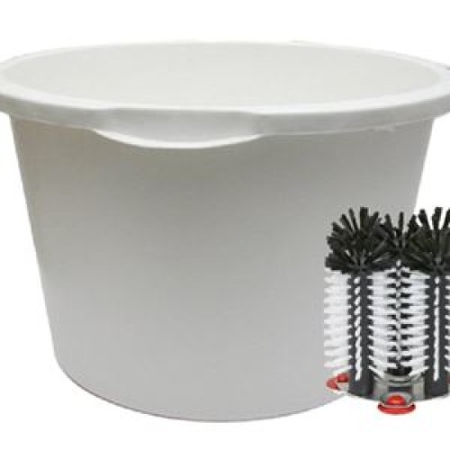Spoelbak met wasborstel